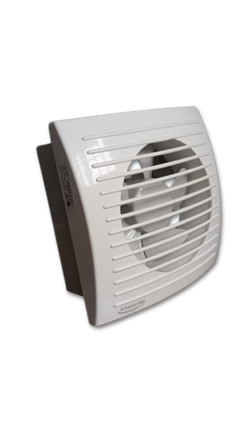 هواکش خانگی ۱۵ سانتی دریچهدار خزرفن مدل EB150-2/1 با بدنه پلاستیکی و گارانتی