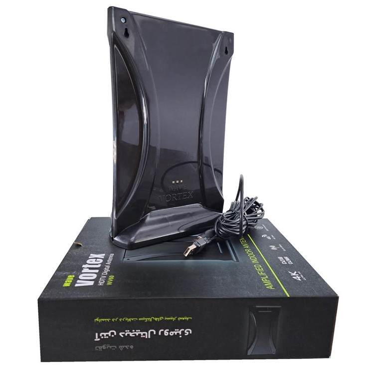 آنتن رومیزی ویو ورتکس WV60 با تقویتکننده داخلی و کابل ۳ متری مناسب تلویزیون دیجیتال