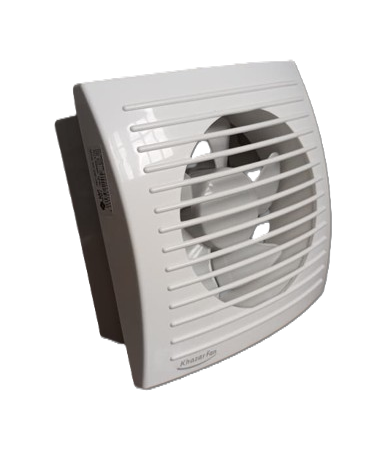 هواکش خانگی ۱۵ سانتی دریچهدار خزرفن مدل EB150-2/1 با بدنه پلاستیکی و گارانتی