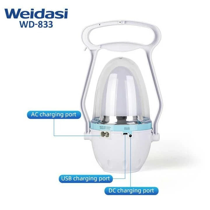 چراغ اضطراری فانوسی ویداسی WD-833 شارژی با آویز سقفی - کالای برق احمدی