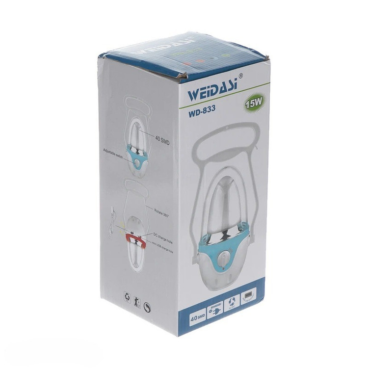 چراغ اضطراری فانوسی ویداسی WD-833 شارژی با آویز سقفی - کالای برق احمدی