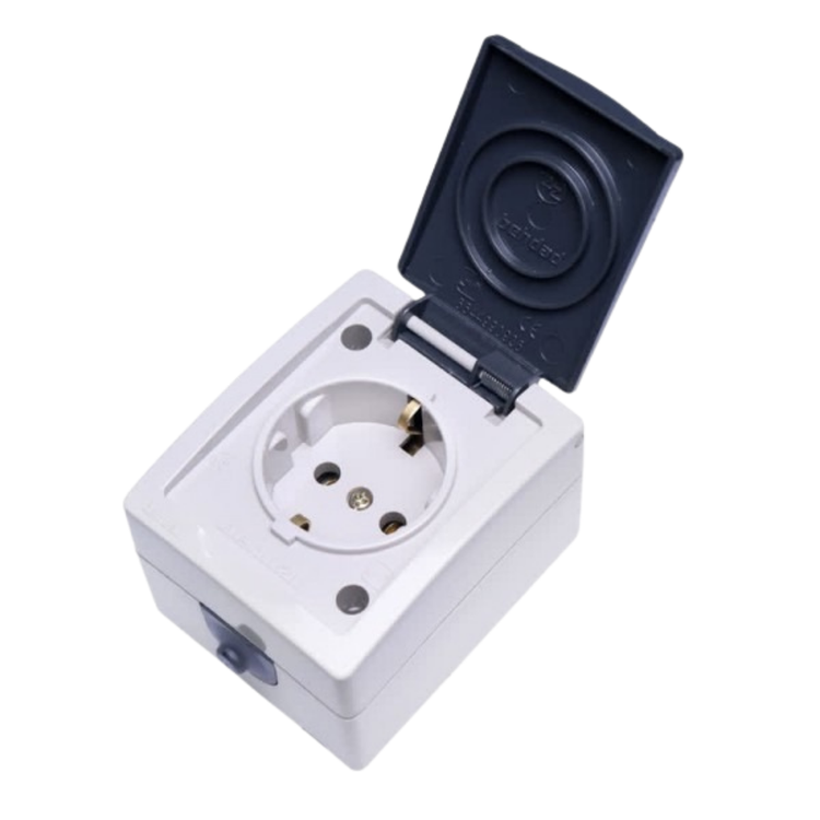 پریز روکار بارانی بهداد الکتریک مدل نیکان با مغزی سرامیکی و استاندارد IP44