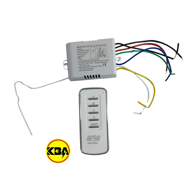 ریموت کنترل ۴ کانال پارس سهیل برای مدیریت چهار گروه روشنایی در منزل یا فروشگاه