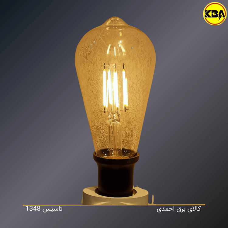 لامپ ادیسونی فیلامنتی ۶ وات اپتونیکا مدل AMBER-T64-1406 با حباب کهربایی و سرپیچ E27