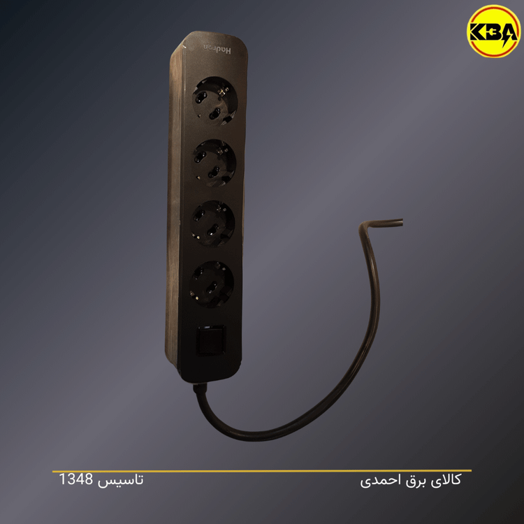 چندراهی برق هادرون مدل P24 با ۴ پریز ارتدار و کابل ۱.۸ متری